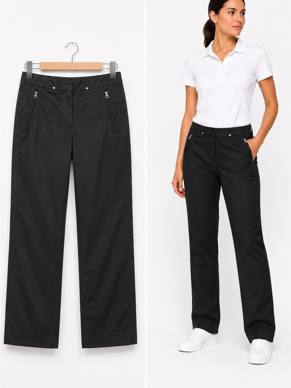 Tail Tech Black Hiking Travel Pants Sz 10 Zip Pocket